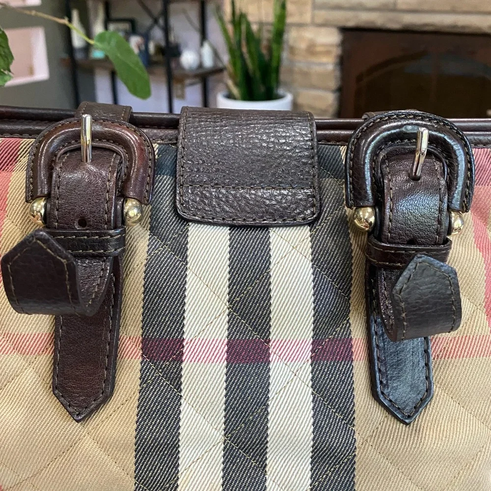 Burberry Beige and Brown Plaid Shoulder Bag - Picture 9 of 16